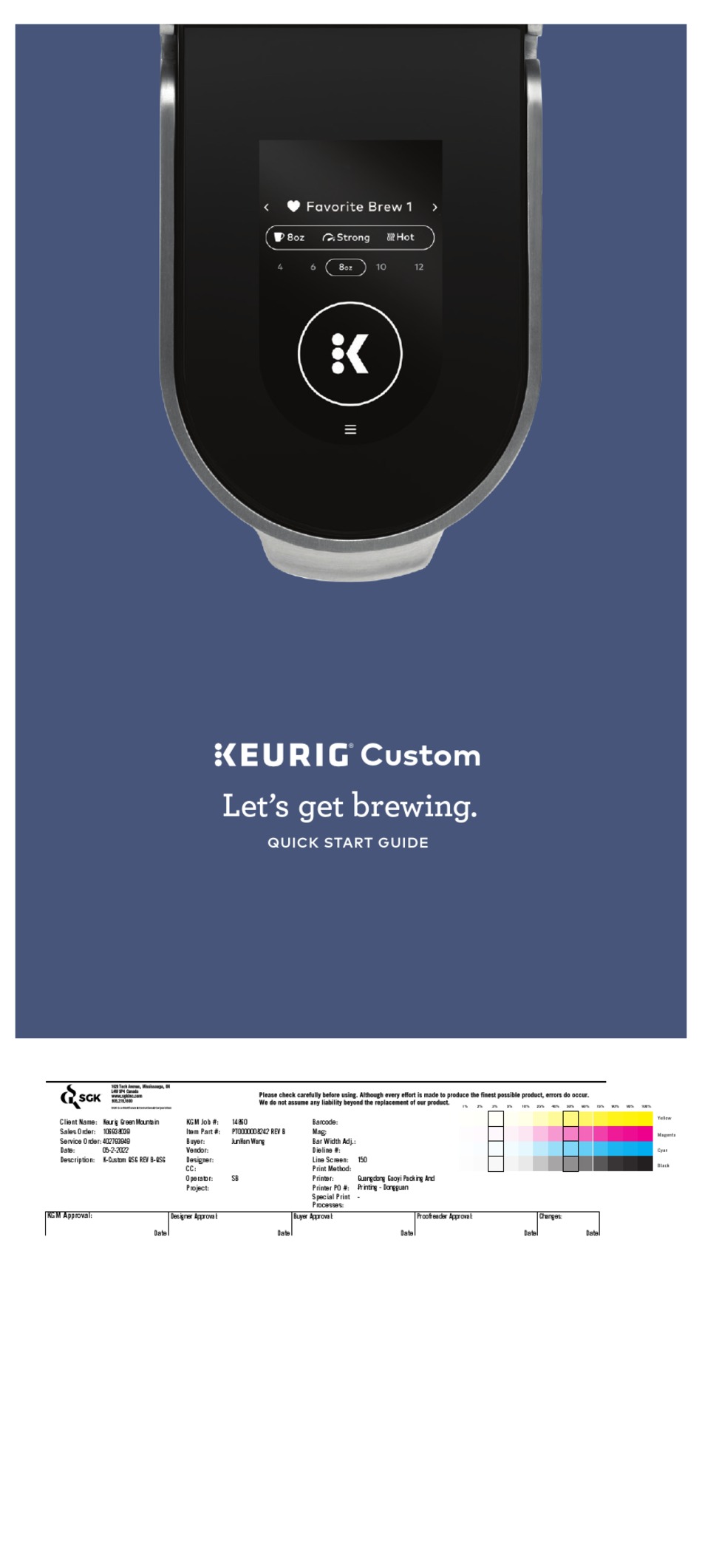 KEURIG CUSTOM QUICK START MANUAL Pdf Download ManualsLib