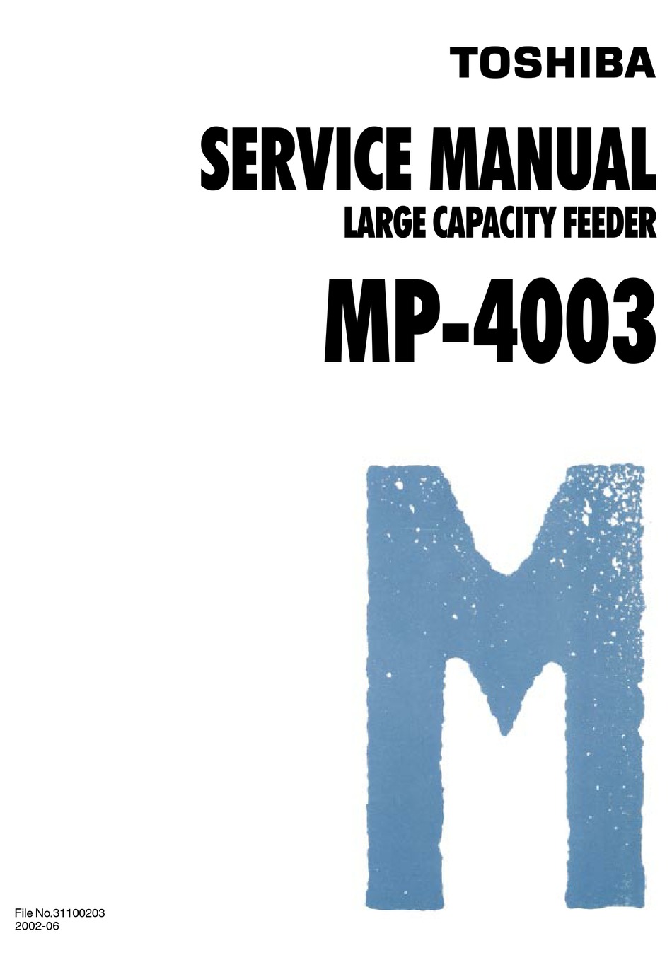 TOSHIBA MP4003 SERVICE MANUAL Pdf Download ManualsLib