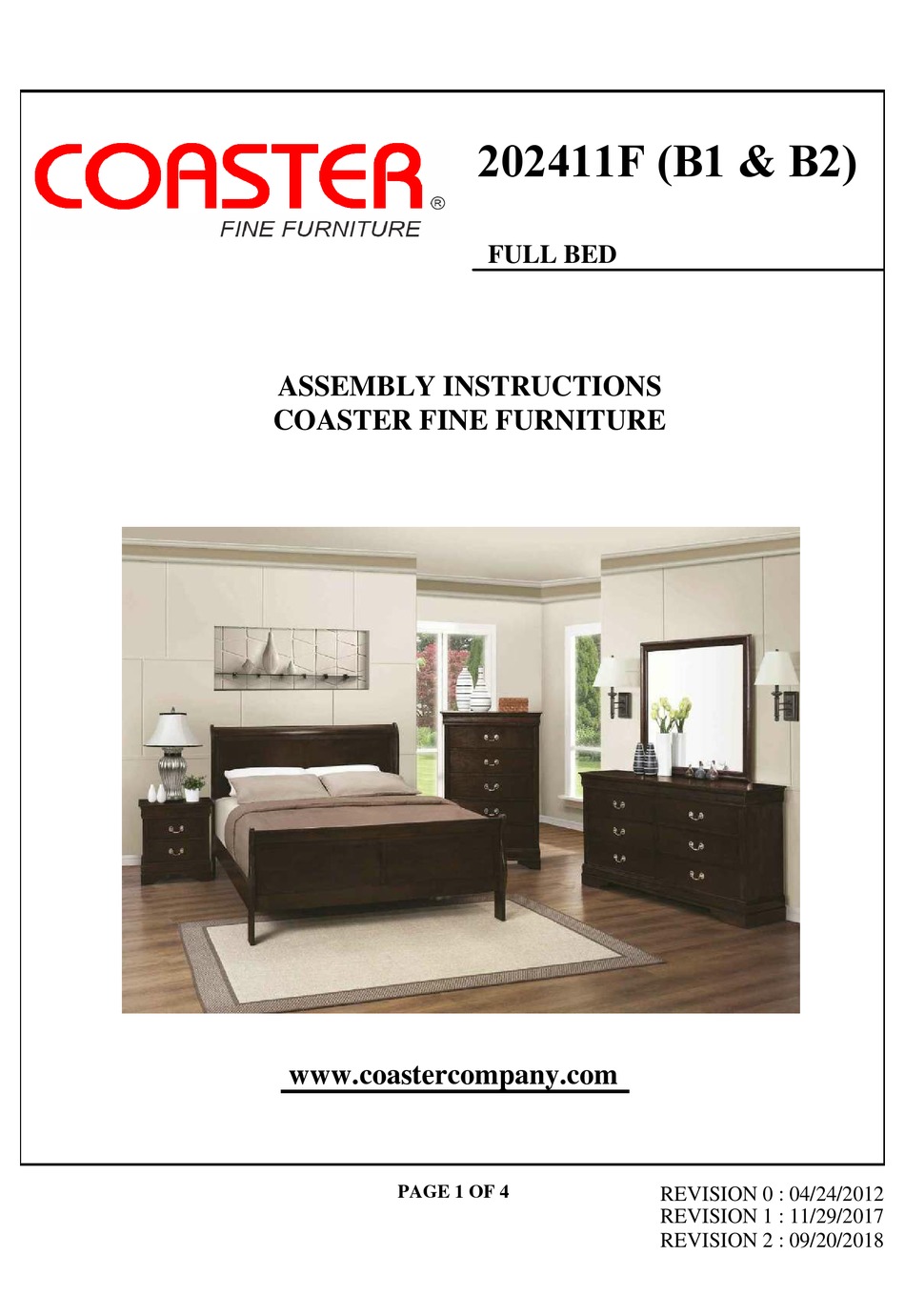 COASTER 202411F B1 ASSEMBLY INSTRUCTIONS Pdf Download ManualsLib