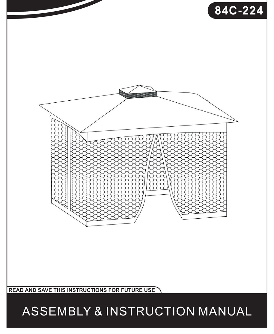 OUTSUNNY 84C224 ASSEMBLY & INSTRUCTION MANUAL Pdf Download ManualsLib