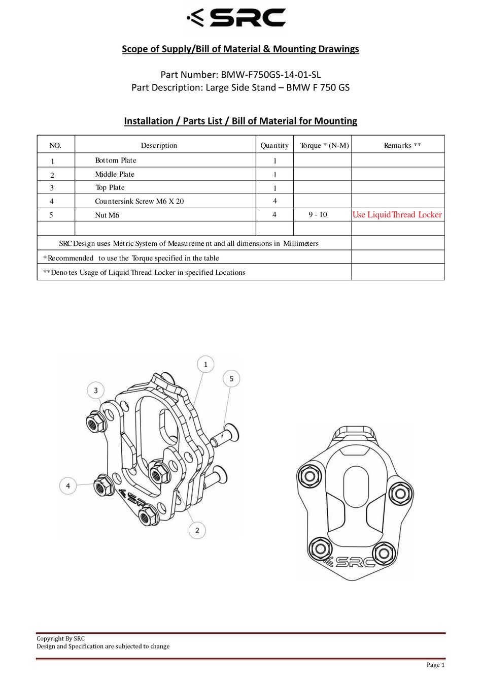 SRC BMWF750GS1401SL INSTALLATION Pdf Download ManualsLib