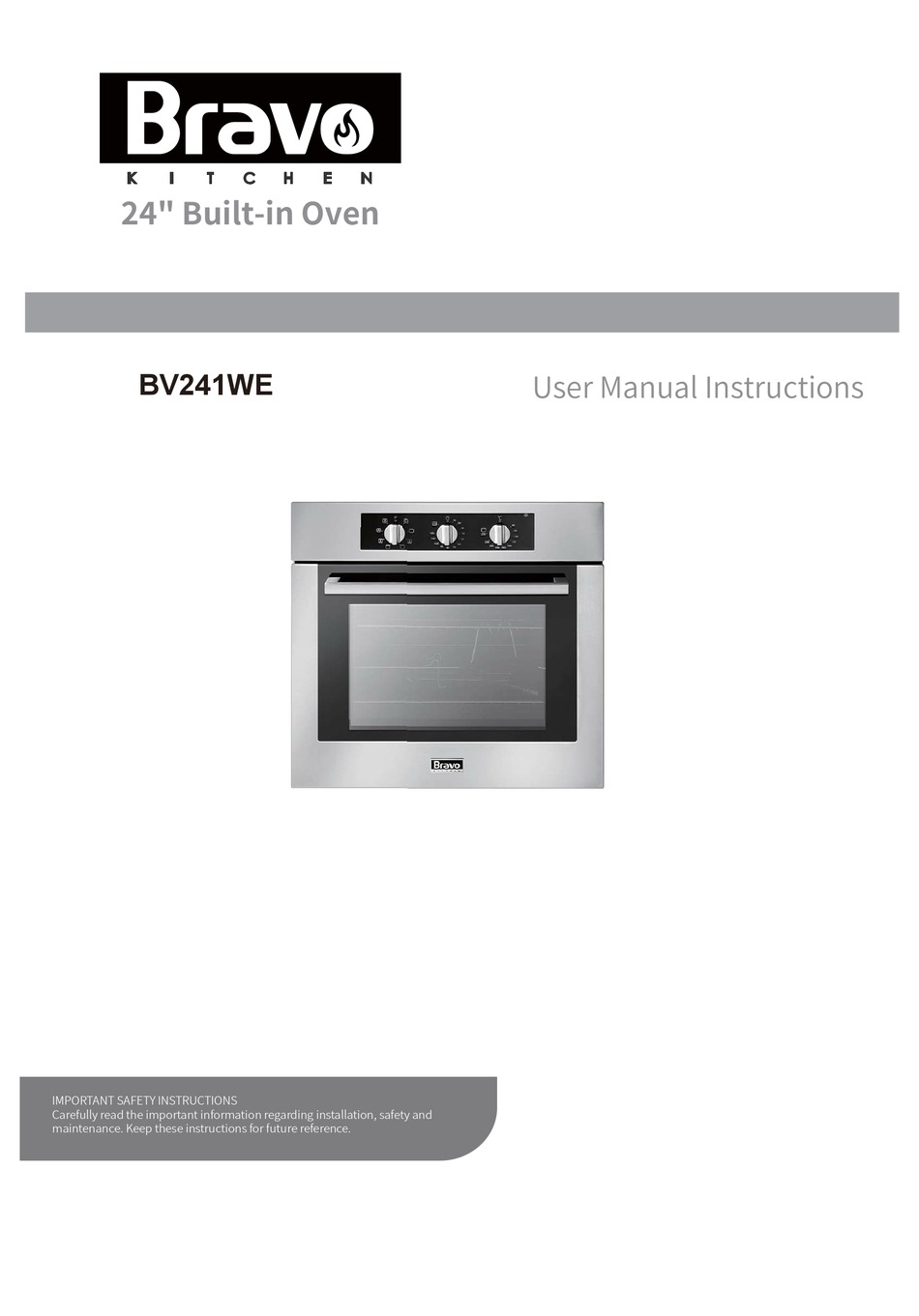 BRAVO BV241WE USER MANUAL/INSTRUCTIONS Pdf Download ManualsLib