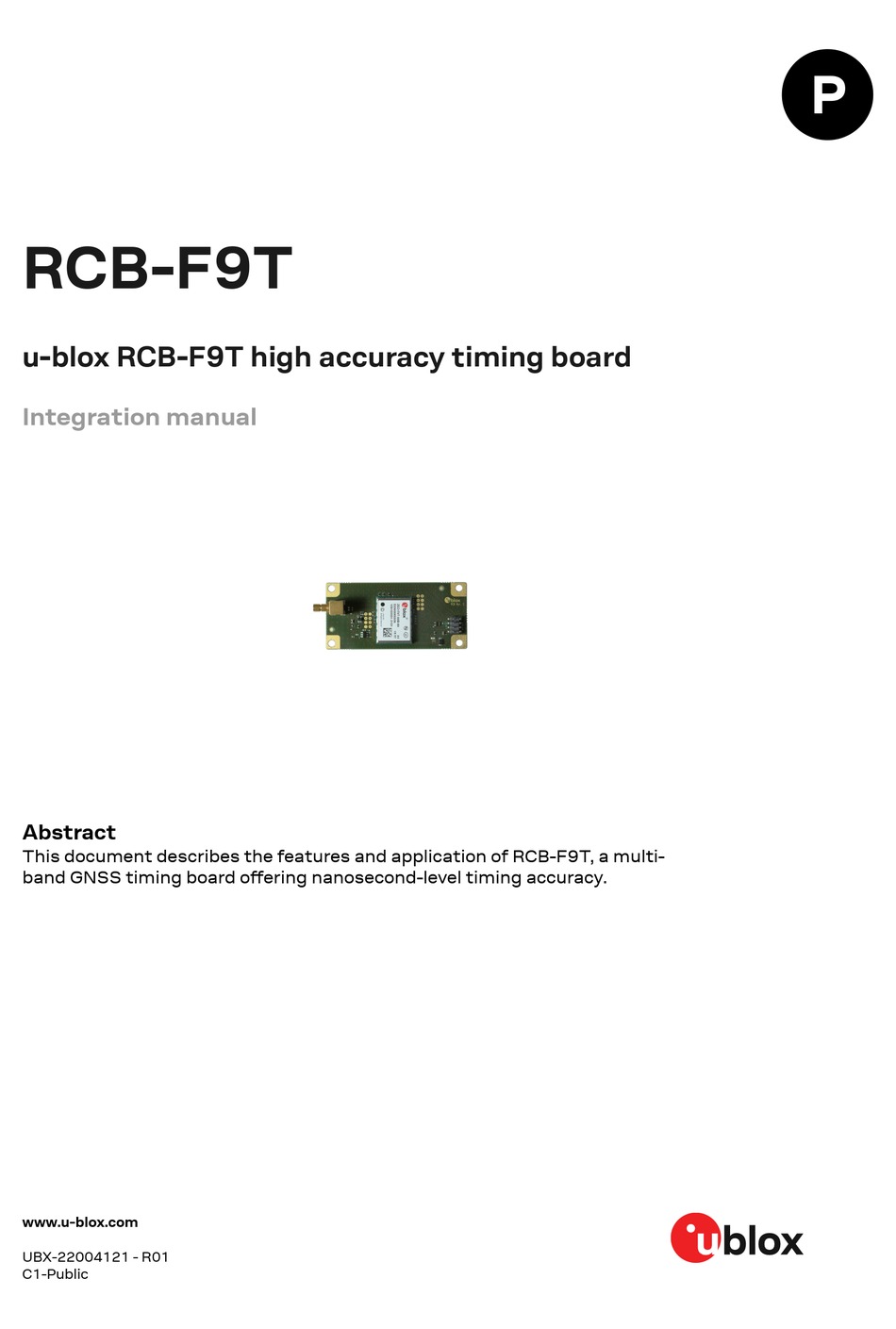 UBLOX RCB-F9T INTEGRATION MANUAL Pdf Download | ManualsLib