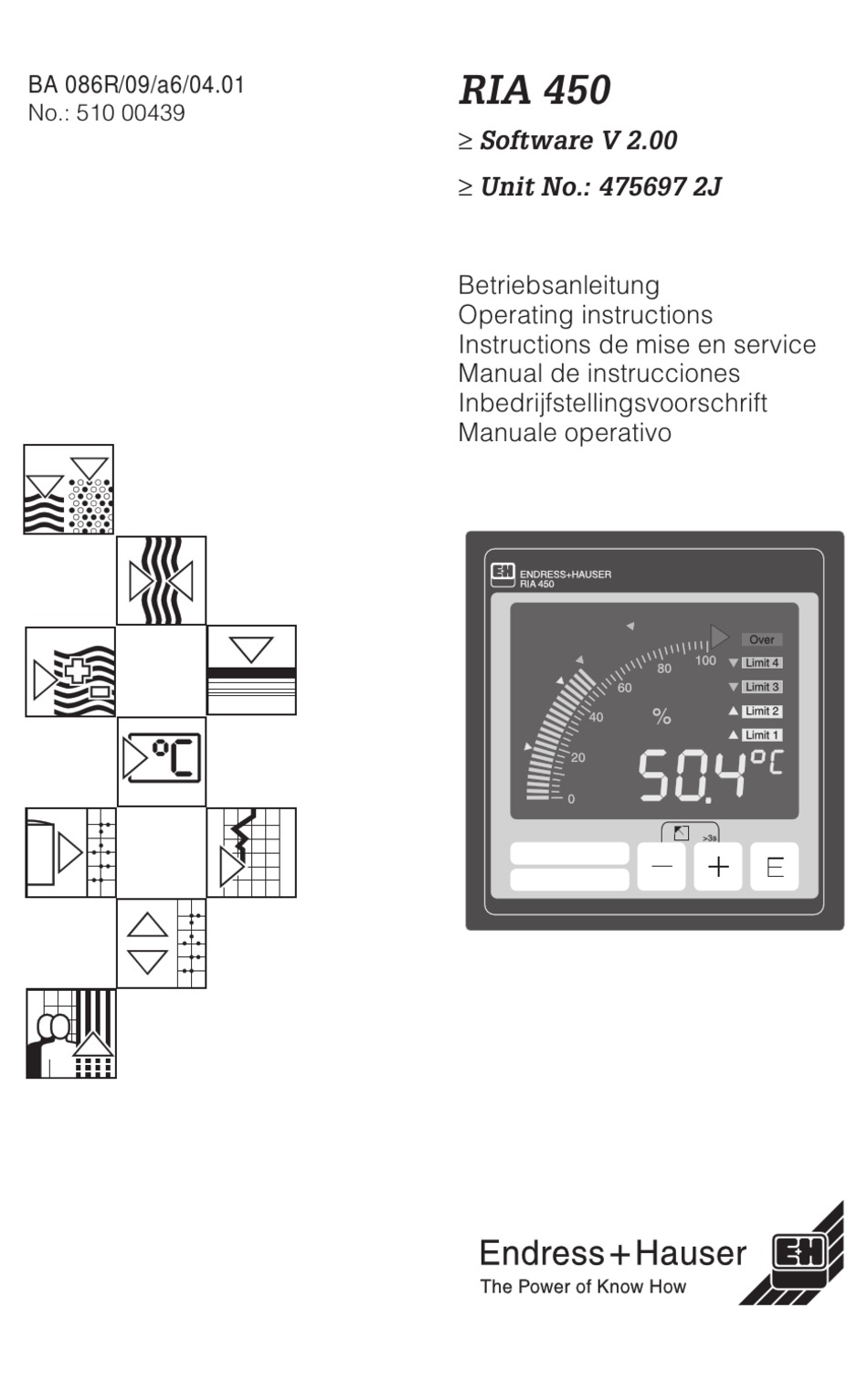 ENDRESS+HAUSER RIA 450 OPERATING INSTRUCTIONS MANUAL Pdf Download