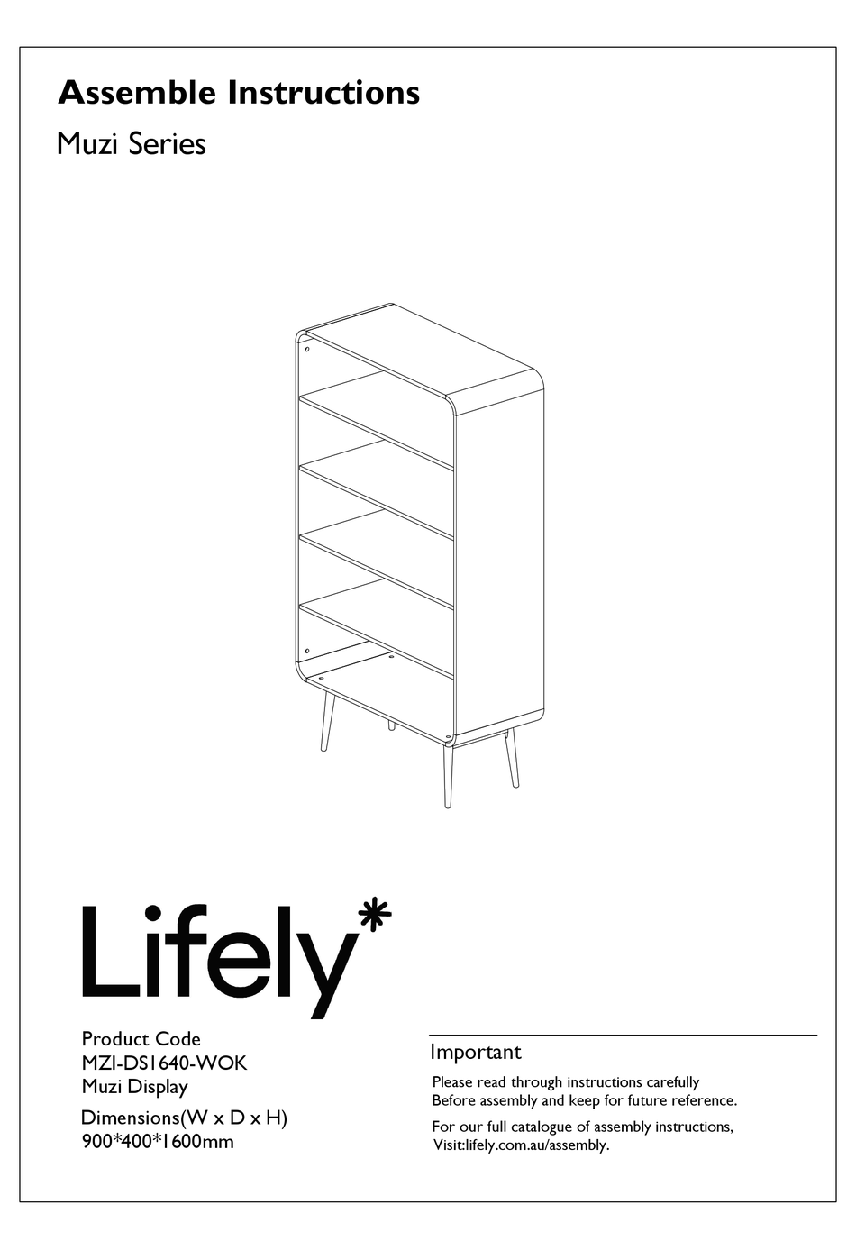 LIFELY MUZI SERIES ASSEMBLE INSTRUCTIONS Pdf Download ManualsLib