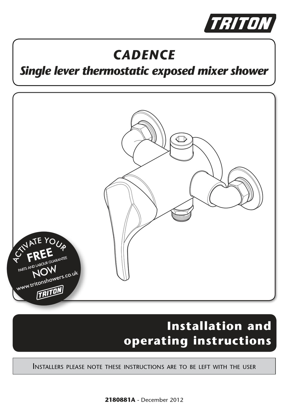 TRITON CADENCE INSTALLATION AND OPERATING INSTRUCTIONS MANUAL Pdf