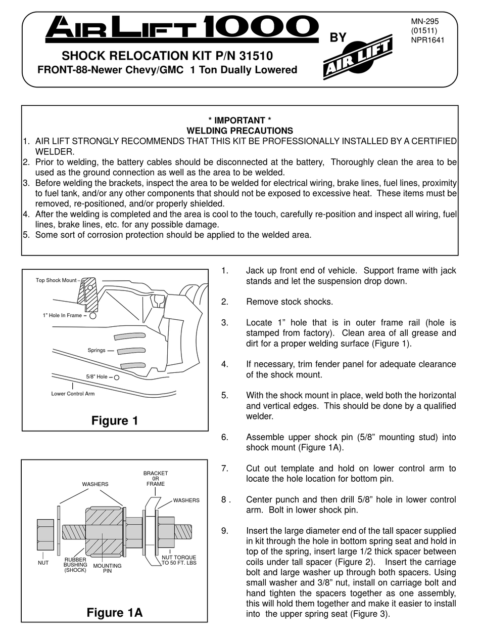 AIR LIFT 1000 INSTRUCTIONS MANUAL Pdf Download ManualsLib