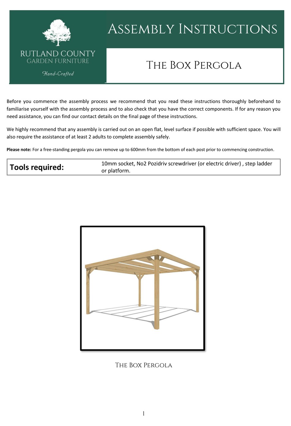 RUTLAND COUNTY GARDEN FURNITURE 29688 ASSEMBLY INSTRUCTIONS MANUAL Pdf