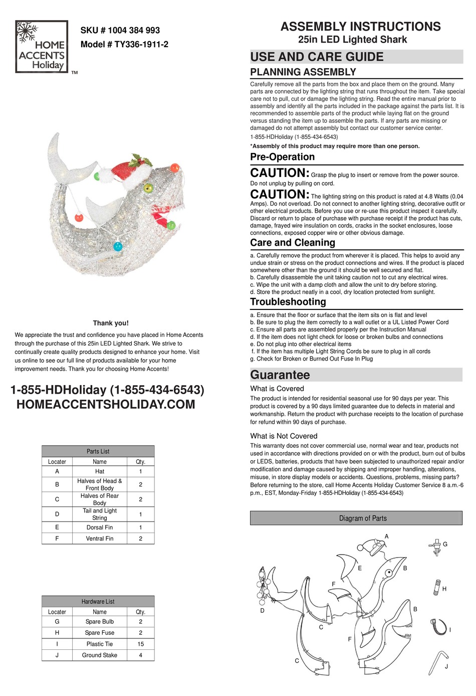 HOME ACCENTS HOLIDAY TY33619112 ASSEMBLY INSTRUCTIONS Pdf Download