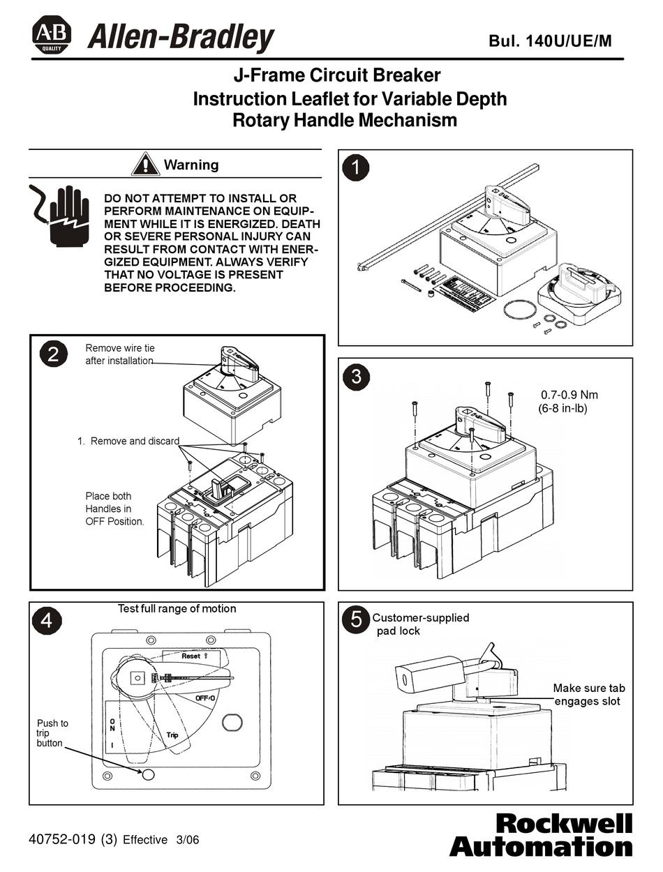 ROCKWELL AUTOMATION ALLEN-BRADLEY 140U INSTRUCTION LEAFLET Pdf Download ...