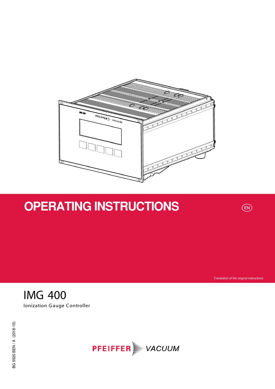 PFEIFFER VACUUM IMG 400 OPERATING INSTRUCTIONS MANUAL Pdf Download
