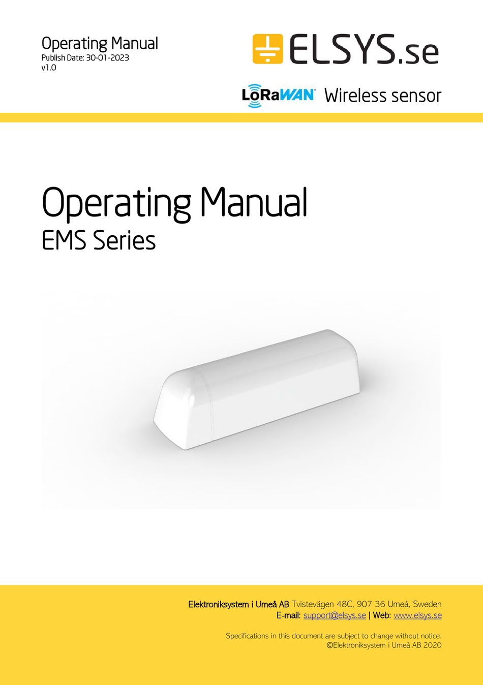 ELSYS EMS SERIES OPERATING MANUAL Pdf Download ManualsLib