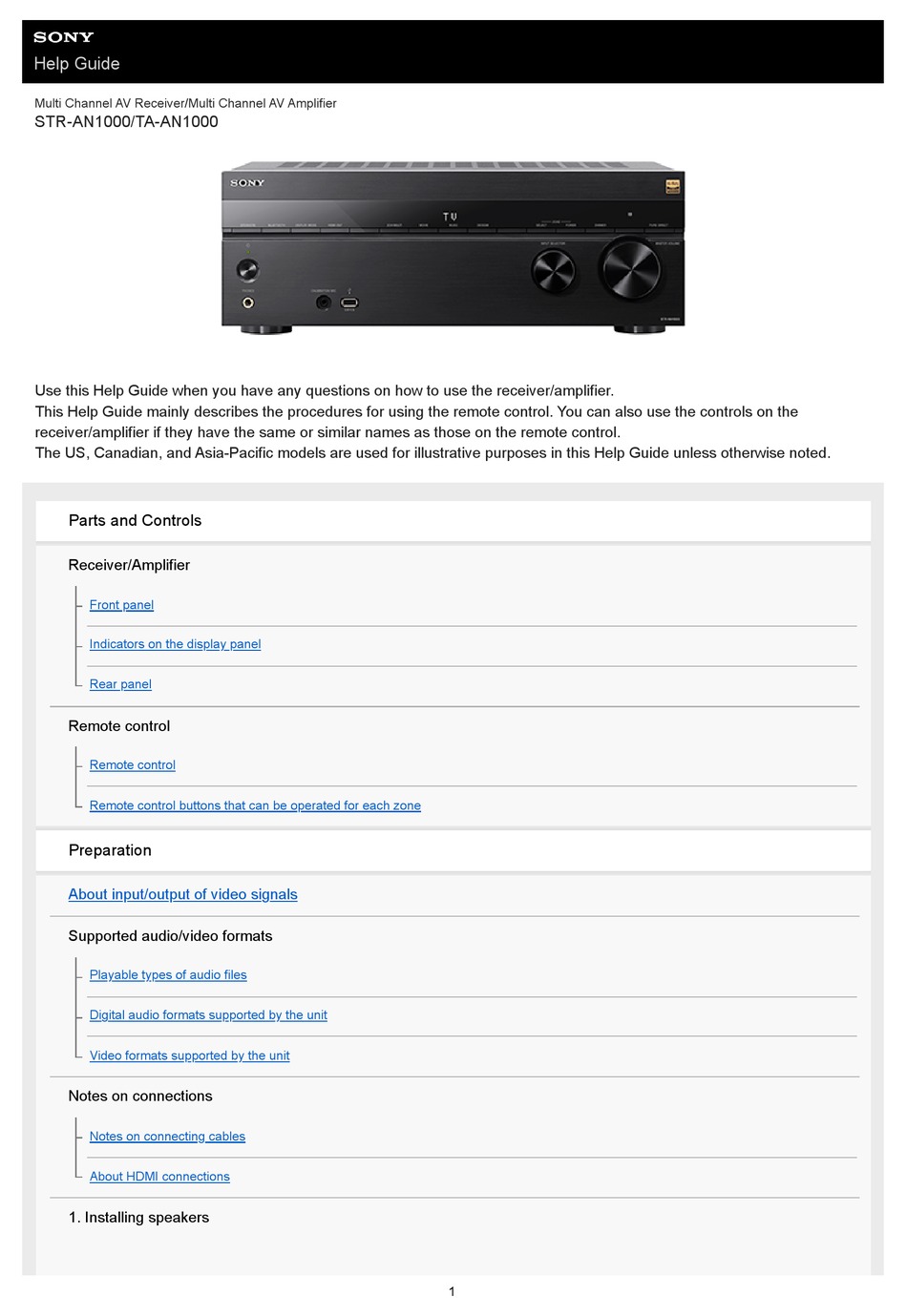 SONY STRAN1000 HELP MANUAL Pdf Download ManualsLib