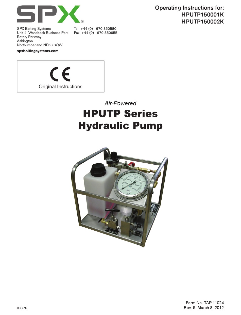 SPX HPUTP SERIES OPERATING INSTRUCTIONS MANUAL Pdf Download | ManualsLib