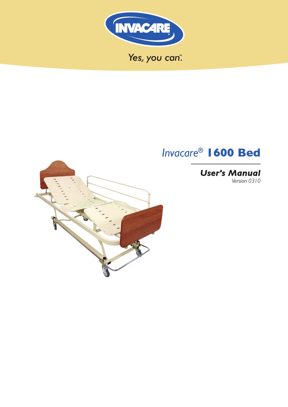 INVACARE 1600 BED USER MANUAL Pdf Download ManualsLib