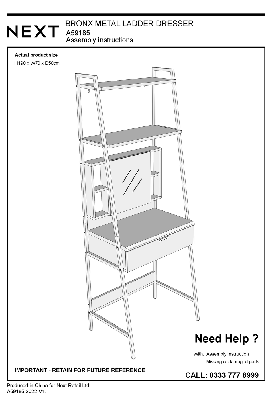 NEXT BRONX A59185 ASSEMBLY INSTRUCTIONS MANUAL Pdf Download ManualsLib