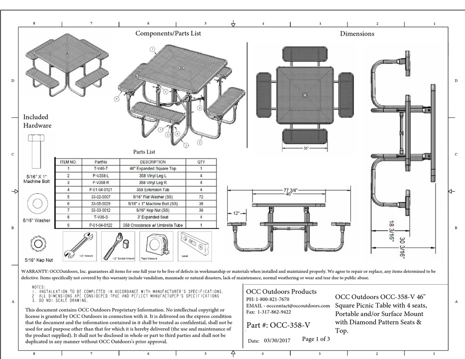 OCC OUTDOORS PRODUCTS OCC358V QUICK START MANUAL Pdf Download