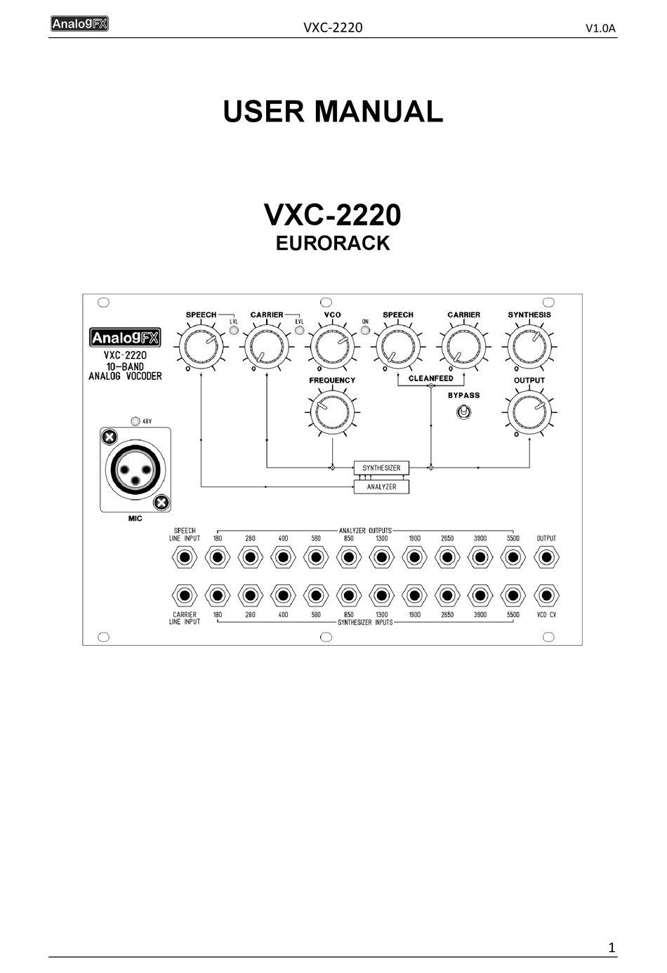 Analogfx Vxc-2220 User Manual Pdf Download 