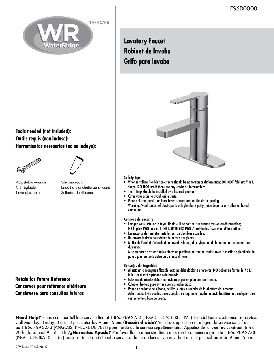 WATERRIDGE FS6D0000 MANUAL Pdf Download ManualsLib