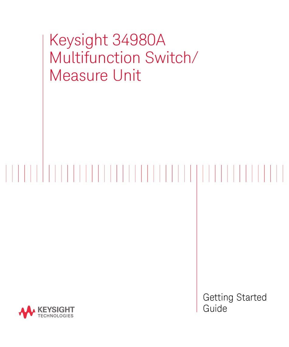 KEYSIGHT 34980A GETTING STARTED MANUAL Pdf Download ManualsLib