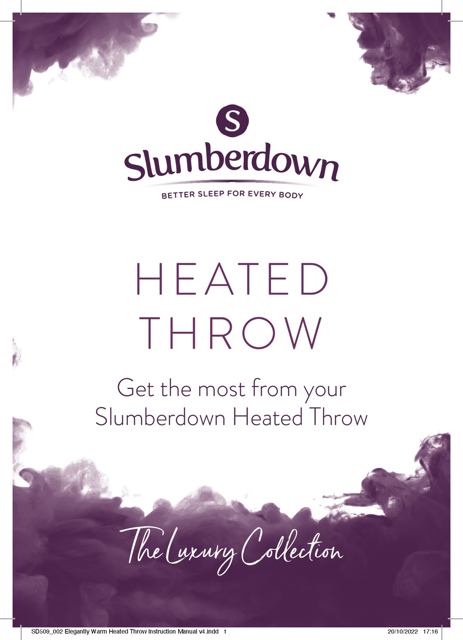 SLUMBERDOWN LUXURY HEATED THROW INSTALLATION MANUAL Pdf Download