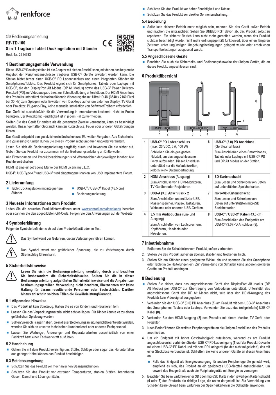 RENKFORCE RF-TD-100 OPERATING INSTRUCTIONS MANUAL Pdf Download | ManualsLib