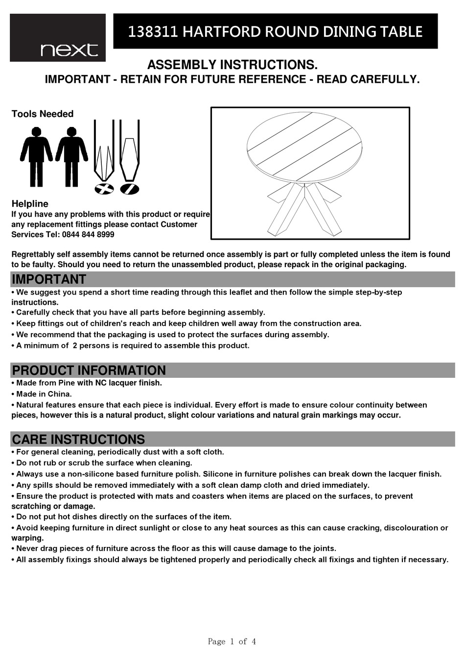 NEXT HARTFORD 138311 ASSEMBLY INSTRUCTIONS Pdf Download ManualsLib