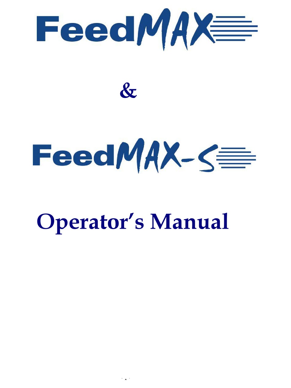 PITNEY BOWES FEEDMAX OPERATOR'S MANUAL Pdf Download ManualsLib