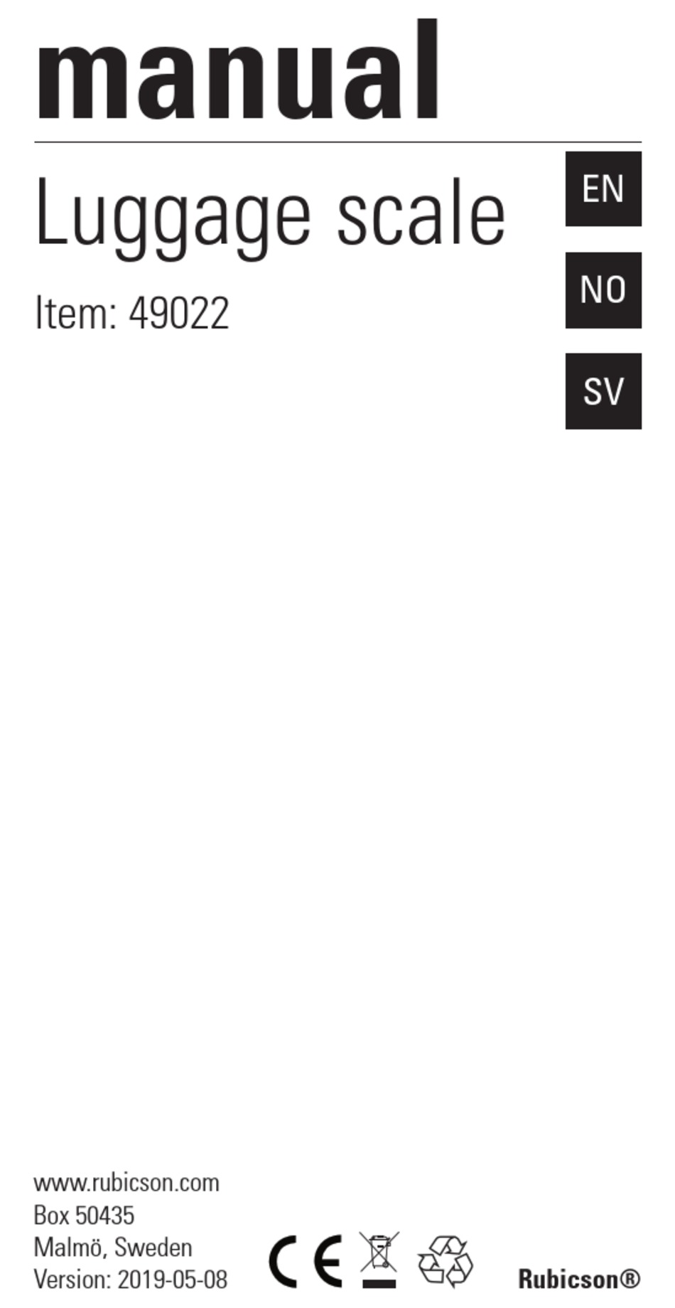 RUBICSON 49022 MANUAL Pdf Download ManualsLib