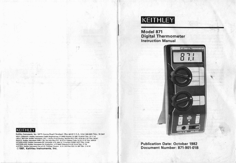 KEITHLEY 871 INSTRUCTION MANUAL Pdf Download ManualsLib