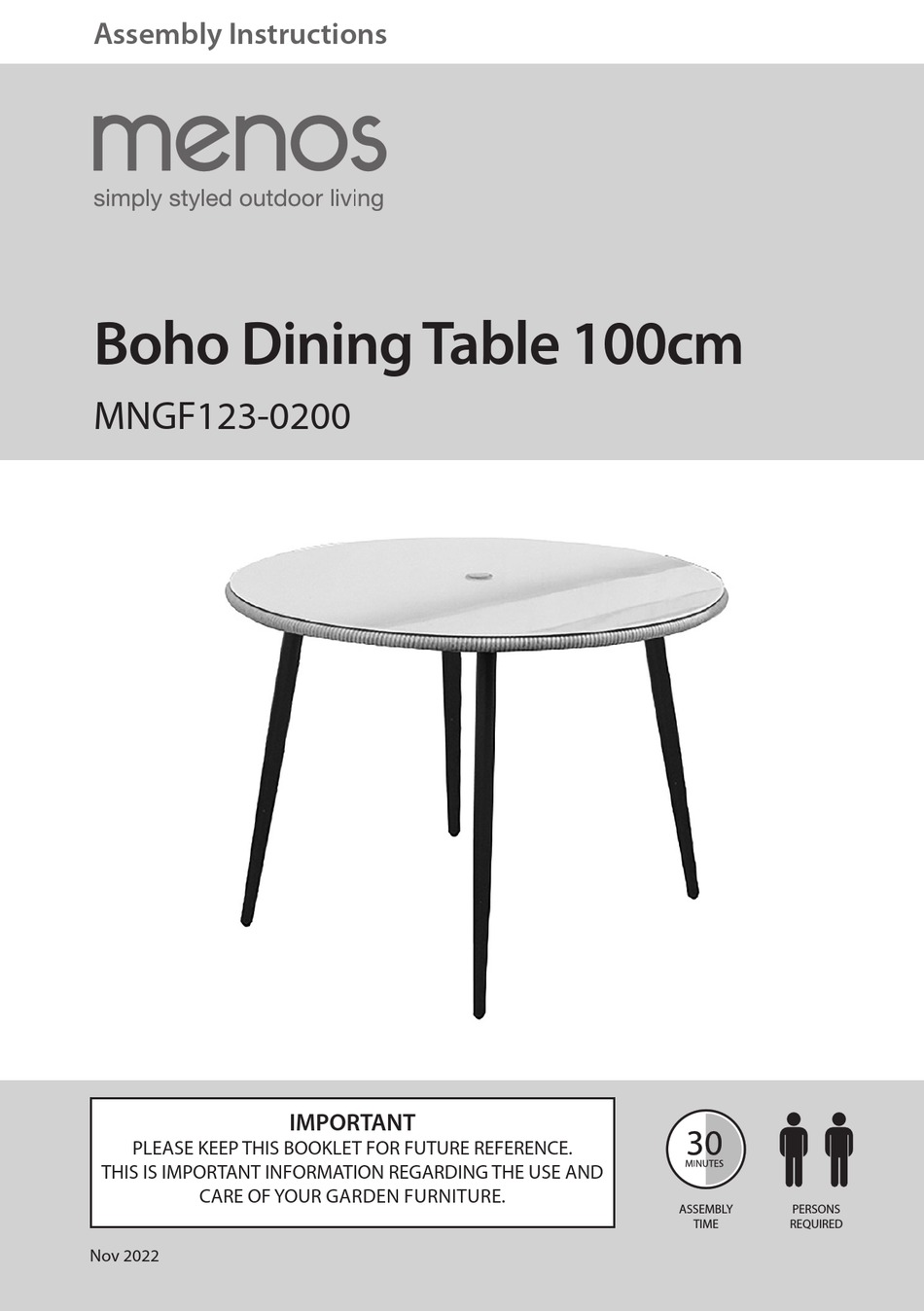 KETTLER MENOS MNGF1230200 ASSEMBLY INSTRUCTIONS MANUAL Pdf Download