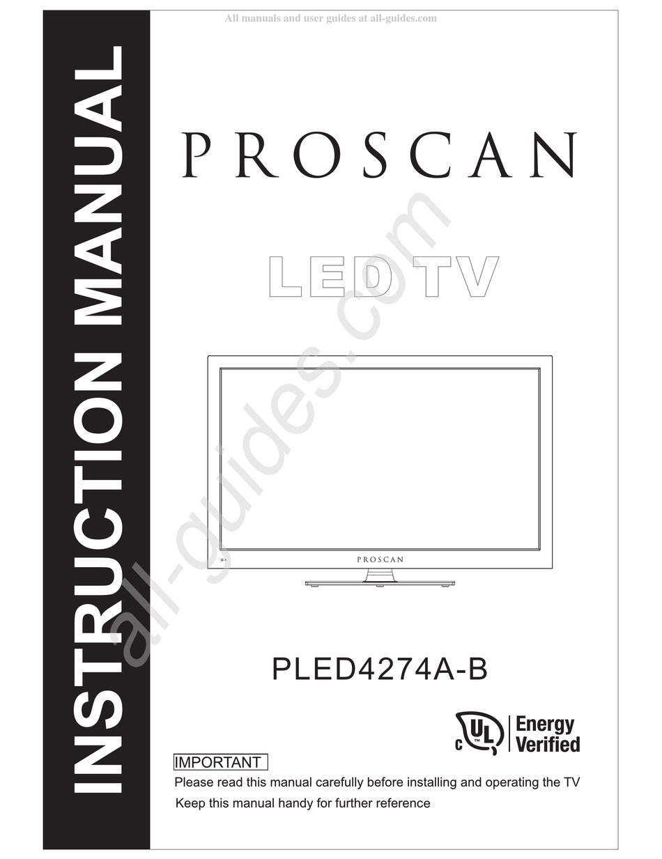 PROSCAN PLED4274A-B INSTRUCTION MANUAL Pdf Download | ManualsLib