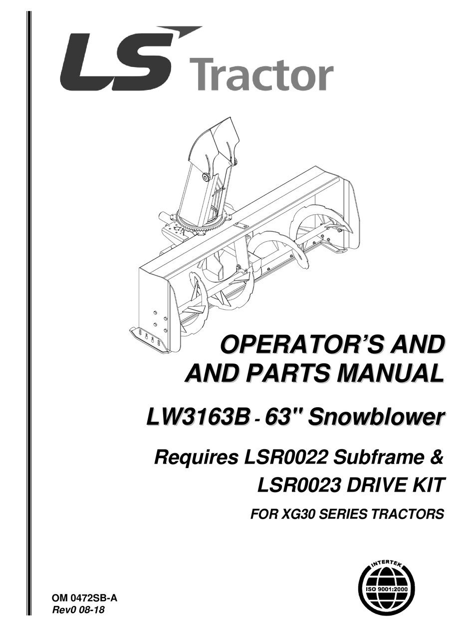 LS TRACTOR LW3163B OPERATOR AND PARTS MANUAL Pdf Download ManualsLib