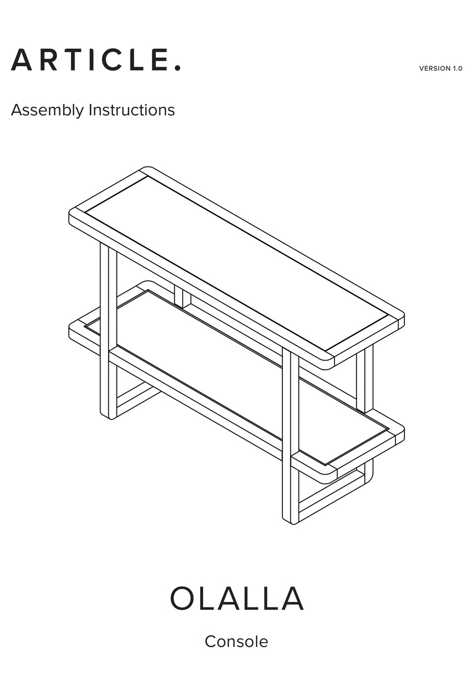 ARTICLE OLALLA ASSEMBLY INSTRUCTIONS MANUAL Pdf Download ManualsLib