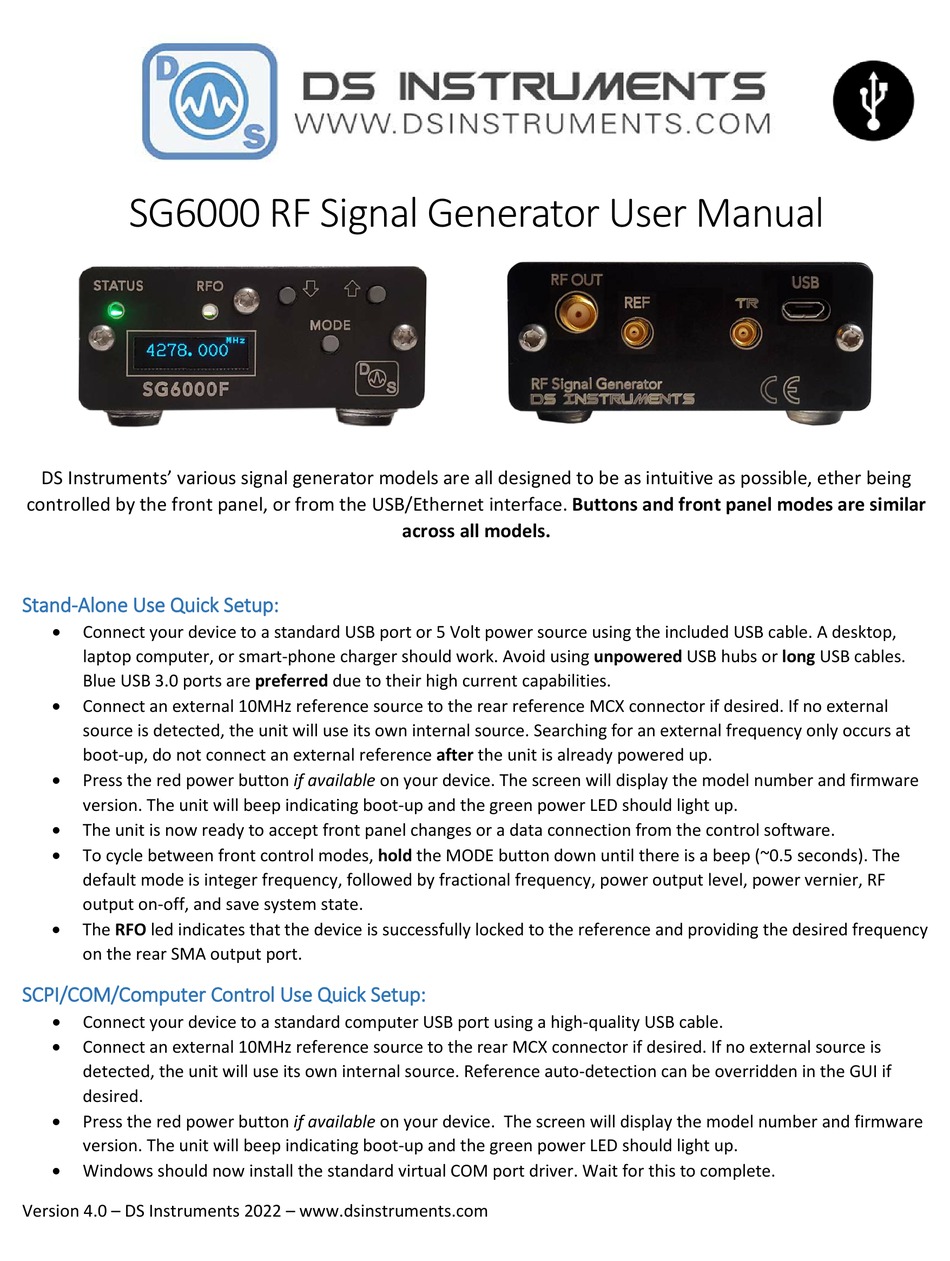 DS SG6000 USER MANUAL Pdf Download ManualsLib