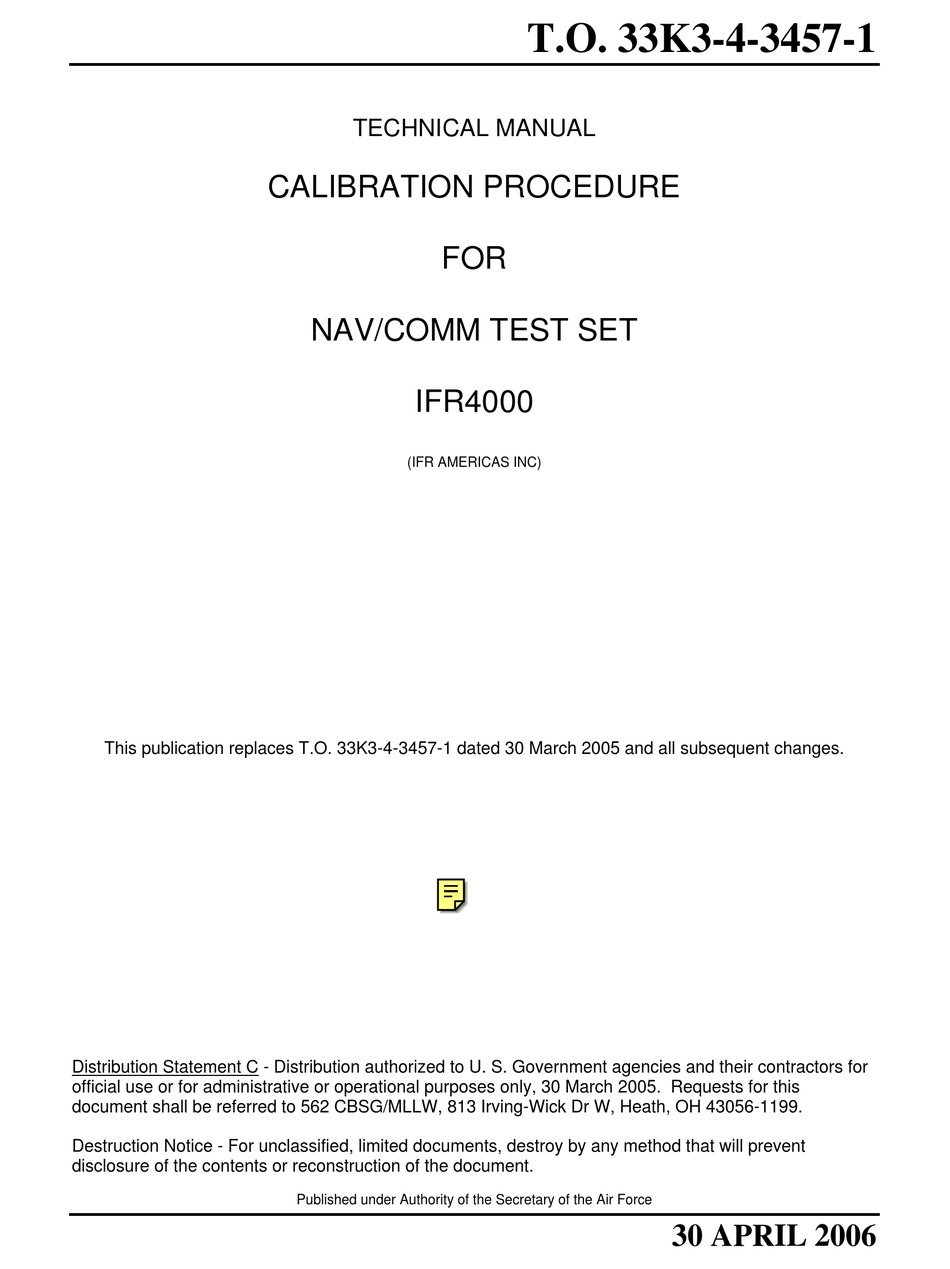 VIAVI IFR4000 TECHNICAL MANUAL Pdf Download ManualsLib