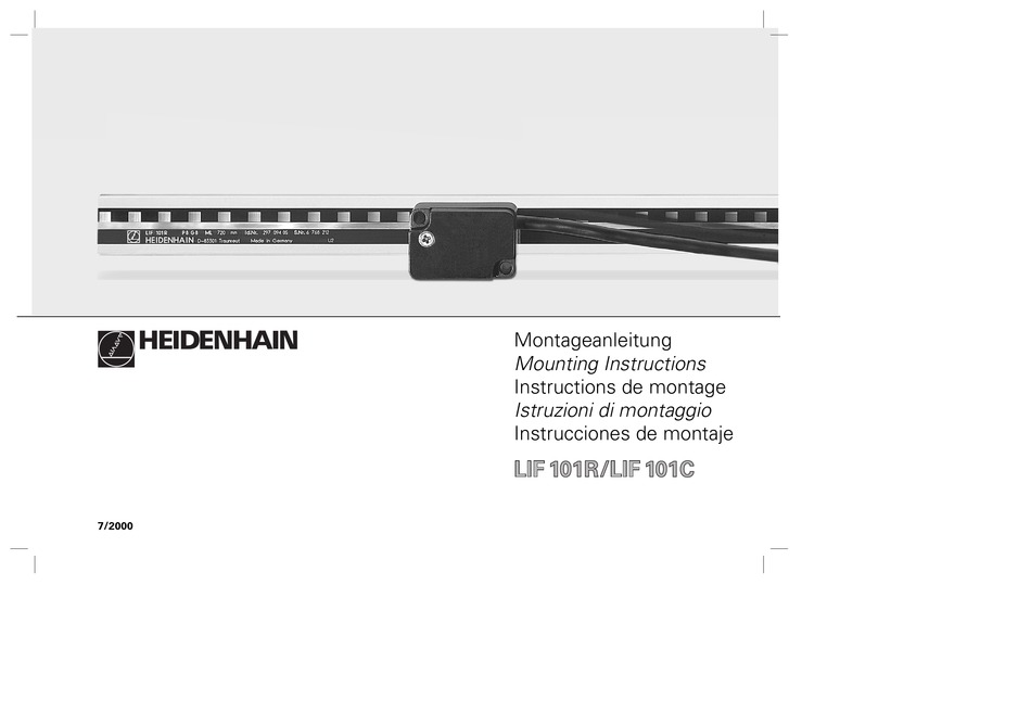 HEIDENHAIN LIF 101R MOUNTING INSTRUCTIONS Pdf Download ManualsLib