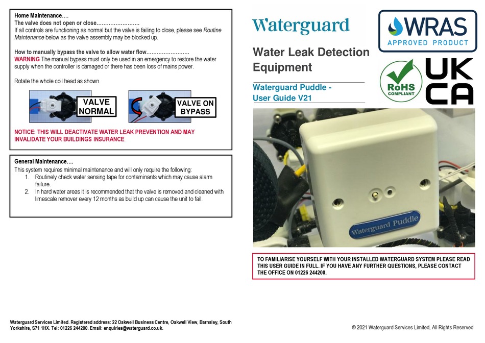 WATERGUARD WRAS V21 USER MANUAL Pdf Download ManualsLib