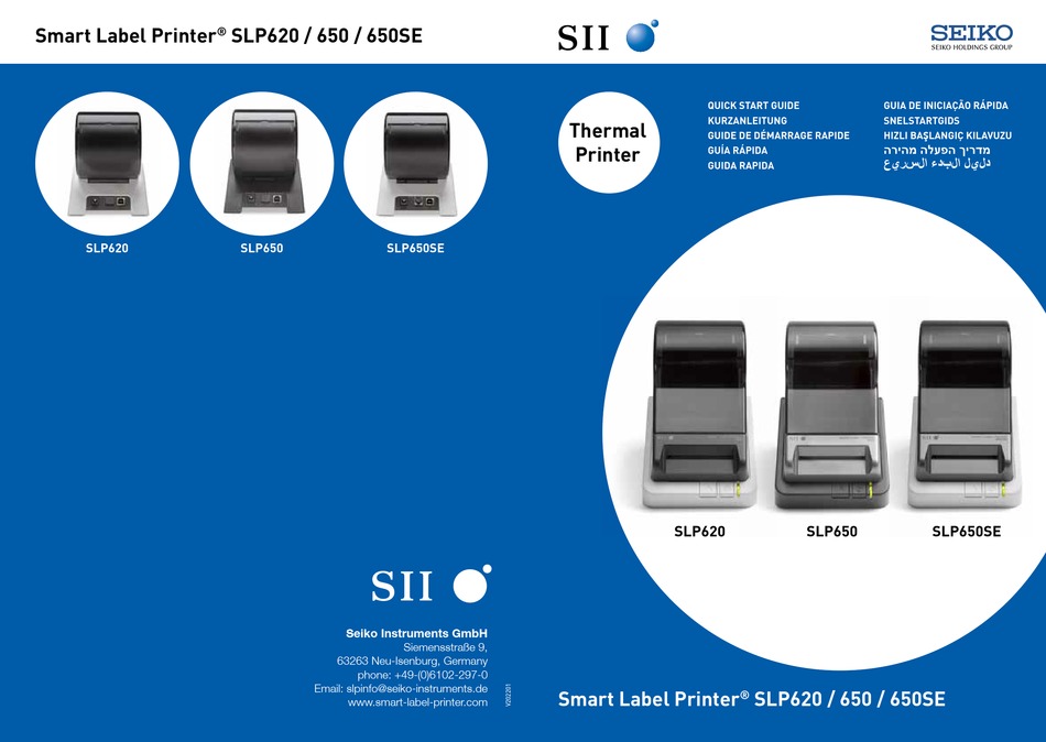 SEIKO SMART LABEL PRINTER SLP620 QUICK START MANUAL Pdf Download