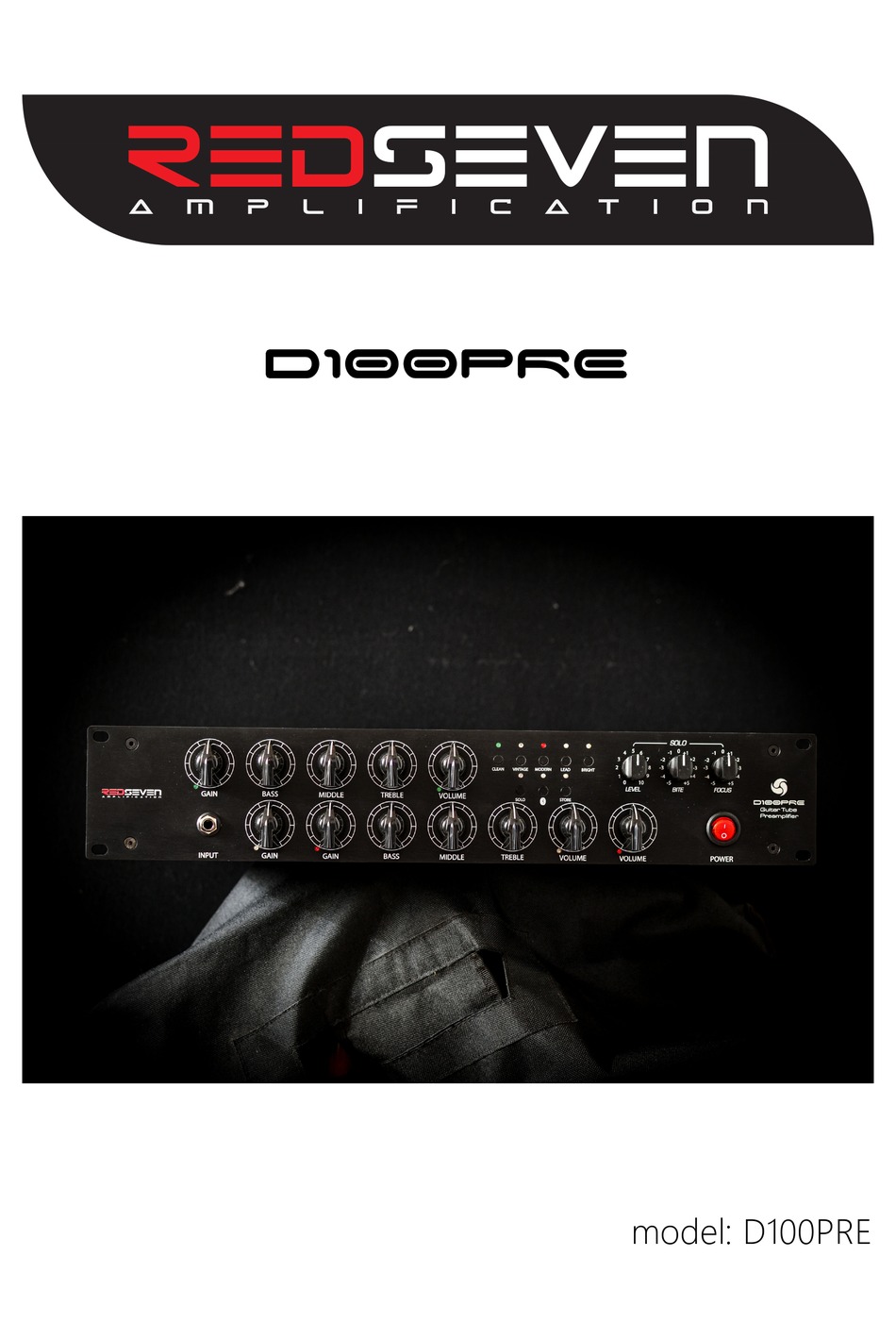 REDSEVEN AMPLIFICATION D100PRE MANUAL Pdf Download ManualsLib