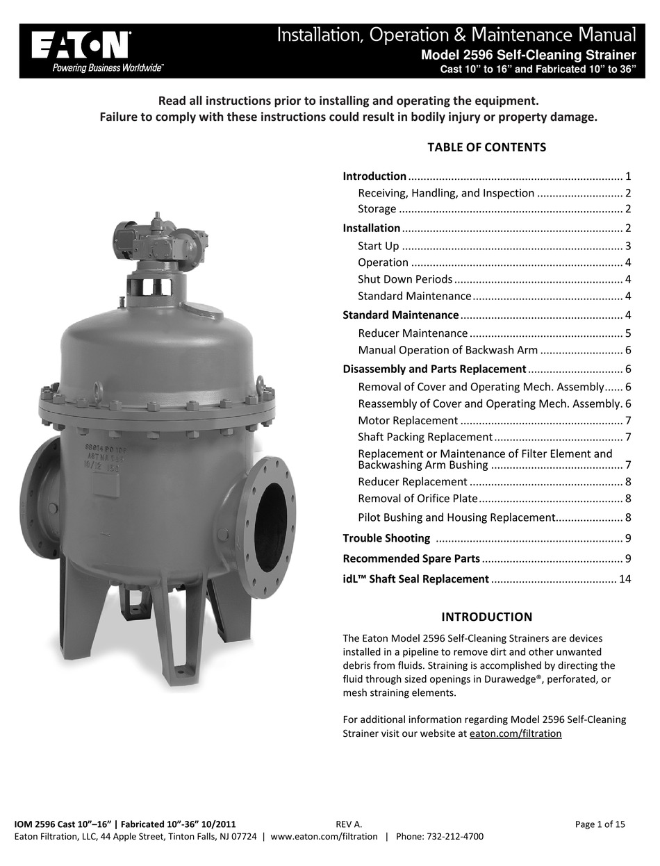 EATON 2596 INSTALLATION, OPERATION & MAINTENANCE MANUAL Pdf Download ...