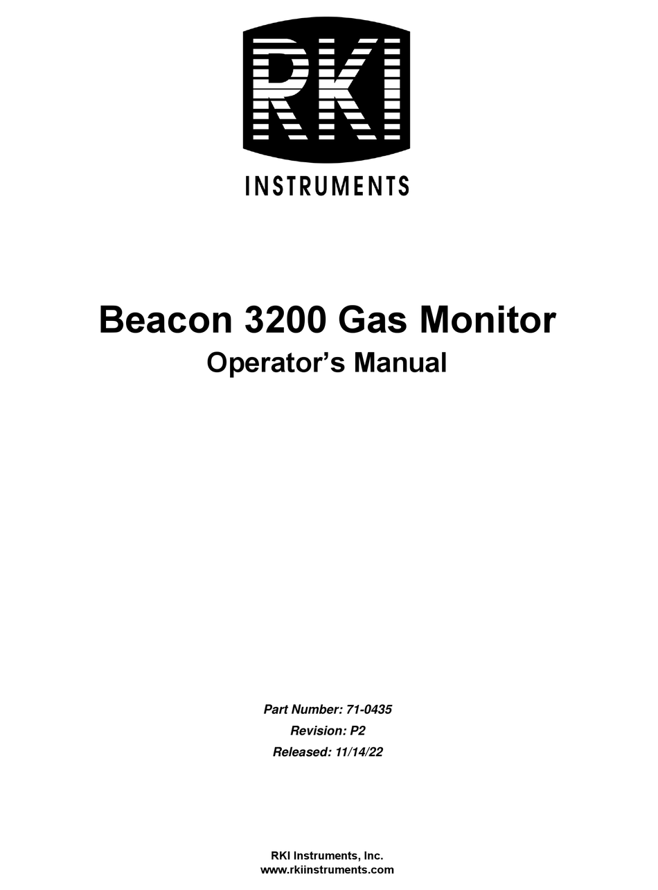 RKI INSTRUMENTS BEACON 3200 OPERATOR