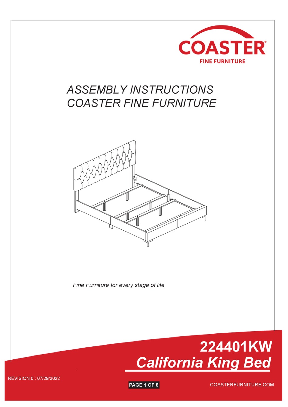 COASTER 224401KW ASSEMBLY INSTRUCTIONS MANUAL Pdf Download ManualsLib
