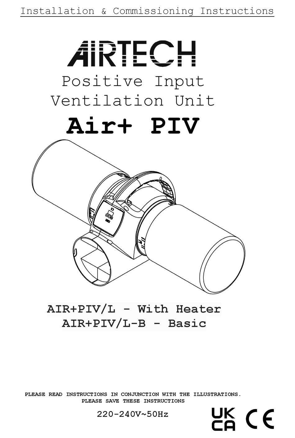 AIRTECH AIR+ PIV INSTALLATION & COMMISSIONING INSTRUCTIONS Pdf Download