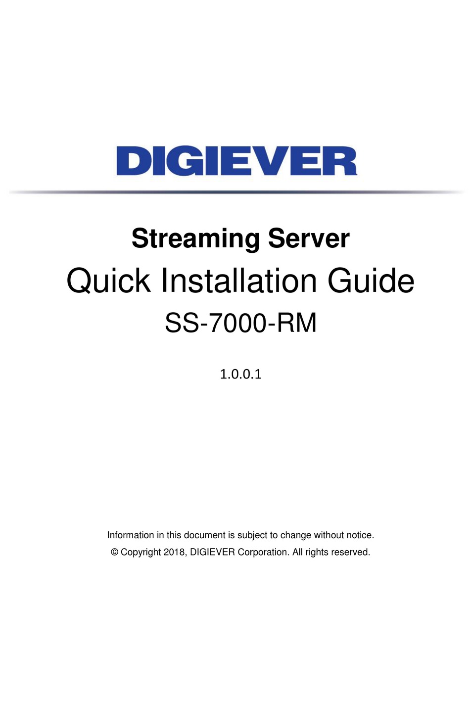 DIGIEVER SS7000RM QUICK INSTALLATION MANUAL Pdf Download ManualsLib