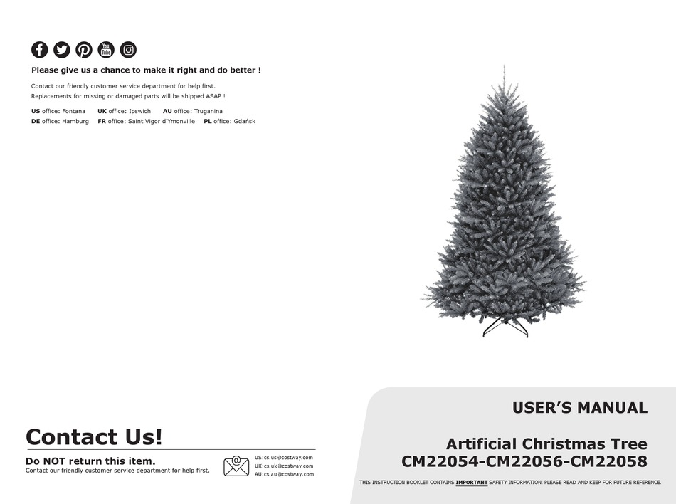 COSTWAY CM22054 USER MANUAL Pdf Download ManualsLib