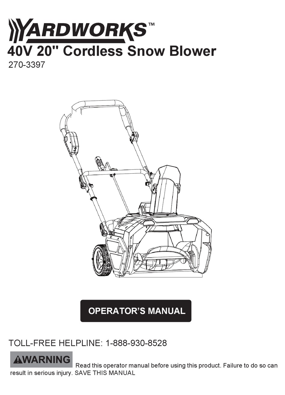 YARDWORKS 2703397 OPERATOR'S MANUAL Pdf Download ManualsLib