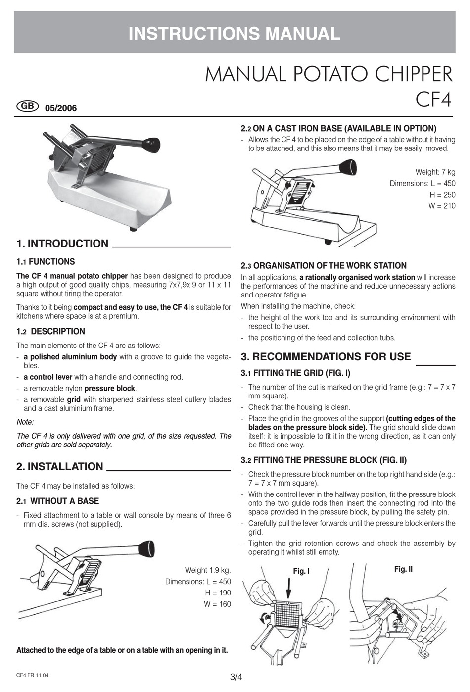 ELECTROLUX PROFESSIONAL CF4 INSTRUCTION MANUAL Pdf Download | ManualsLib