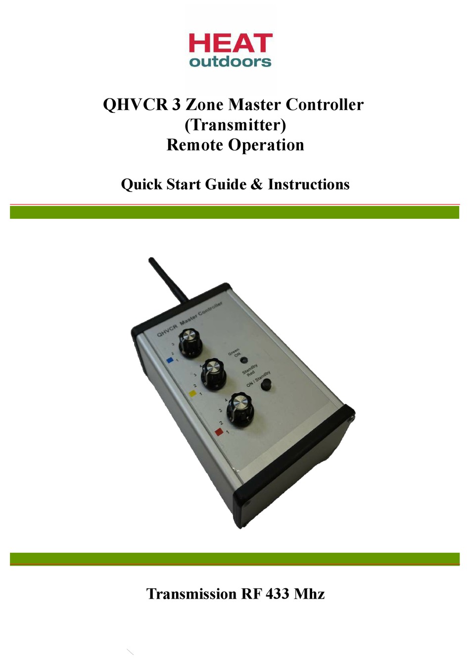 Heat outdoors qhvcr quick start manual instructions pdf download