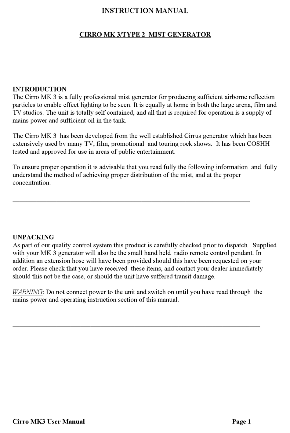 CIRRO MK 3 INSTRUCTION MANUAL Pdf Download ManualsLib